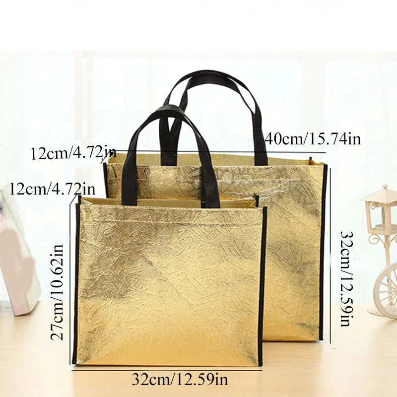 1PC Fashion Laser Shopping Bag Foldable Eco Bag Large Reusable Shopping Bag Tote Waterproof Non-woven Fabric No Zipper Hot Sale