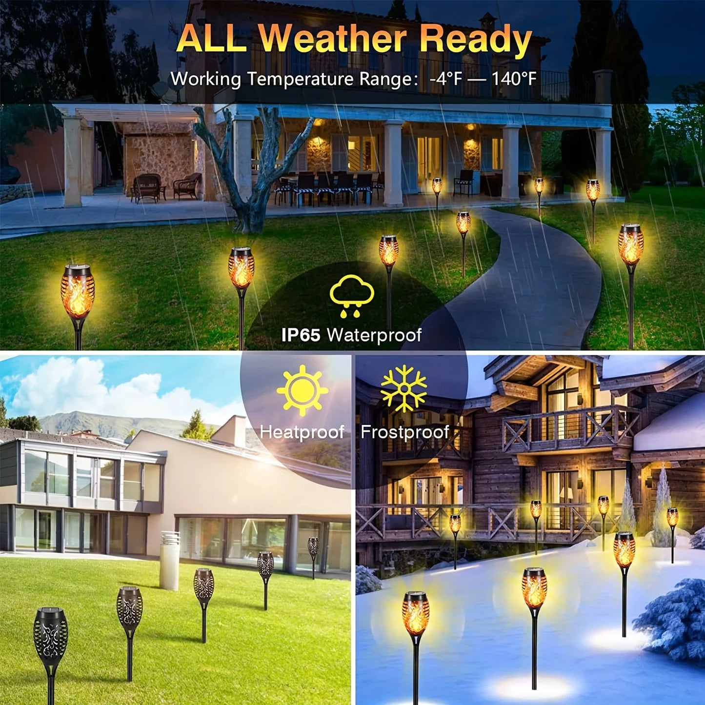 12LED Solar Flame Light Outdoor,Waterproof 12LEDs Torches Landscape Lamp For Outdoor Courtyard Garden Yard,Halloween Decorations