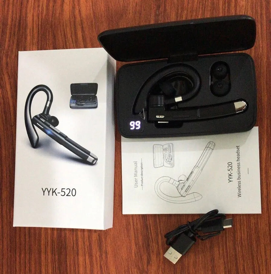 YYK520 Bluetooth Headset Noise Cancelling Sports Waterproof Digital Display Headphones
