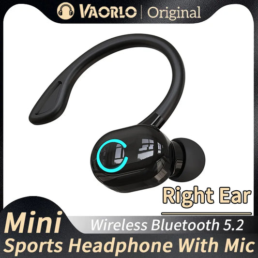 VAORLO Bluetooth 5.2 Business Wireless Headphone Ear-Hook Mini HIFI Bass Noise Cancelling Earphone With Mic Sport Game Headset