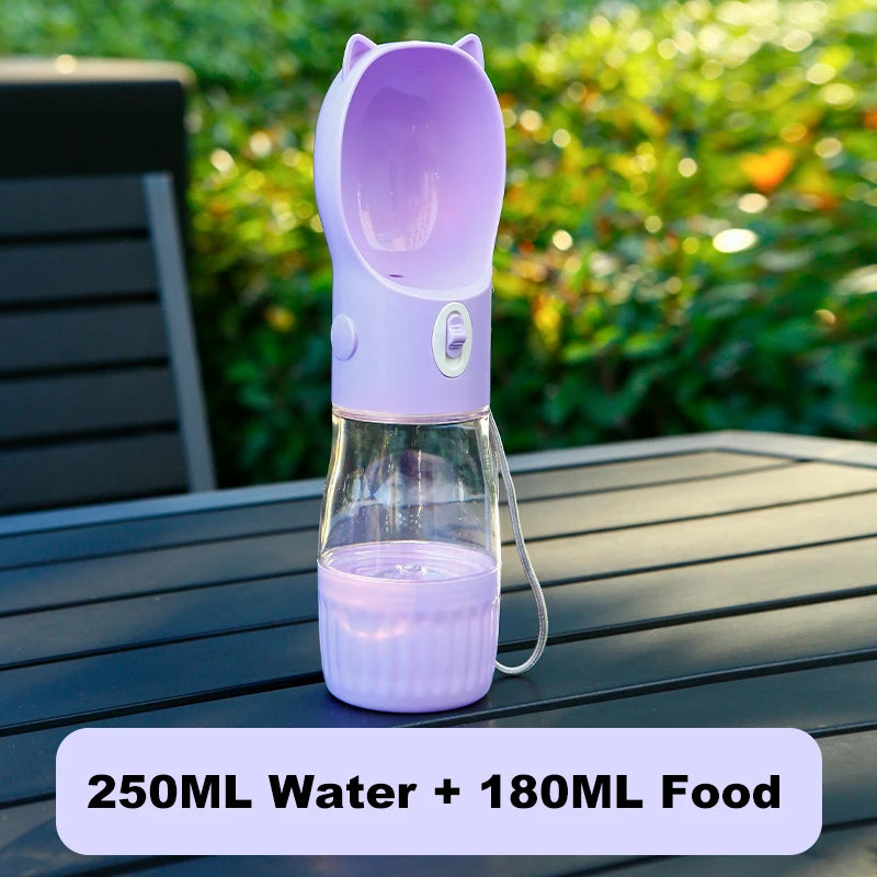 2 In 1 Portable Dog Water Bottle Dispenser For Small Dogs Cats Outdoor Walking Travel Hiking Drinking Bowls Chihuahua Supplies