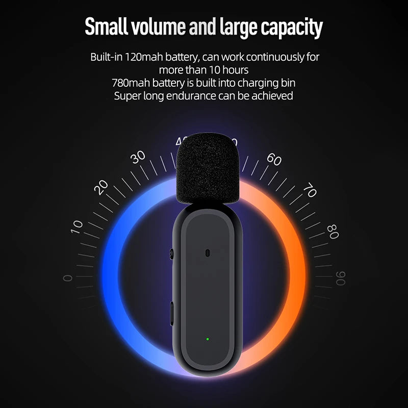New Lavalier Microphone Wireless Portable Audio And Video Recording Charging Case Plug And Play Rechargeable Microphone 2023