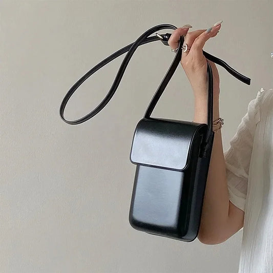 2024 Flap Crossbody Bags Women Mini PU Leather Shoulder Purses and Handbags for Girls Ladies Phone Simple Solid Designer Bag