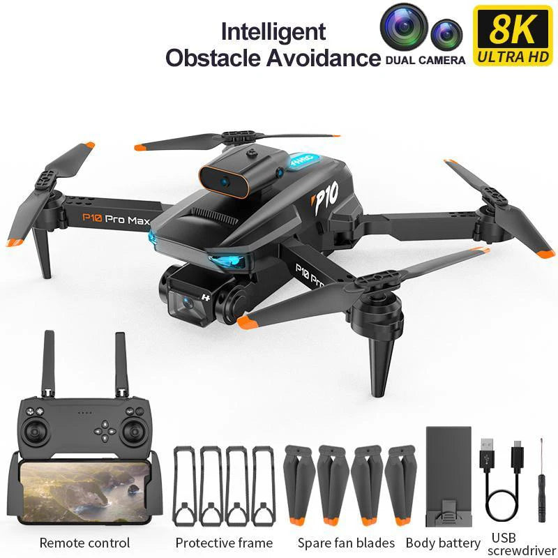 8K Drone 360 Full Obstacle Avoidance With ESC HD Dual Camera 5G Wifi FPV Optical Flow Hover Foldable Quadcopter Professional UAV