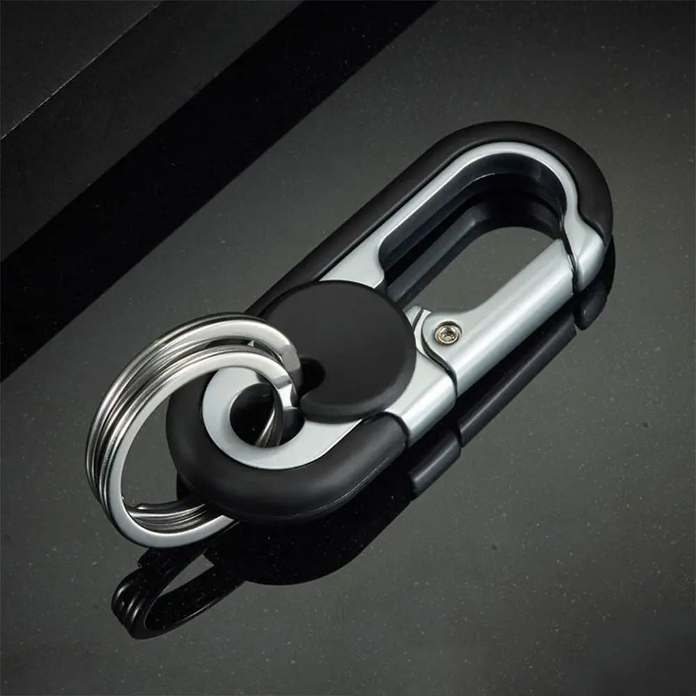 Double Ring Keychain Business Key Holder Men's Fashion Key Chain Gift Metal Key Buckle Car Styling Auto Car Accessories