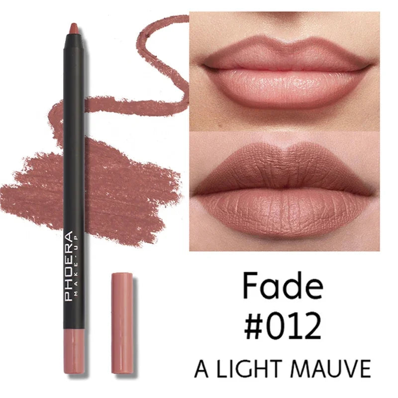 Waterproof Matte Lipliner Pencil Sexy Red Contour Tint Lipstick Lasting Non-stick Cup Moisturising Lips Makeup Cosmetic 12Color
