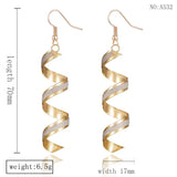 New Wild Spiral Curved Geometric Earrings