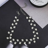 Korean fashion imitation pearl necklace with pendant