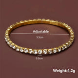 Gold Rhinestone Flexible Crystal Bracelets for Women