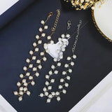 Korean fashion imitation pearl necklace with pendant