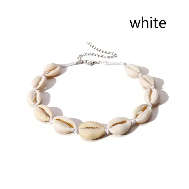 Bohemian cowrie shell necklace for women