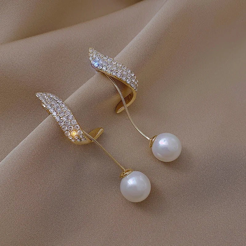 Elegant and classic faux pearl dangle earrings