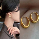 Antique gold U earrings for women