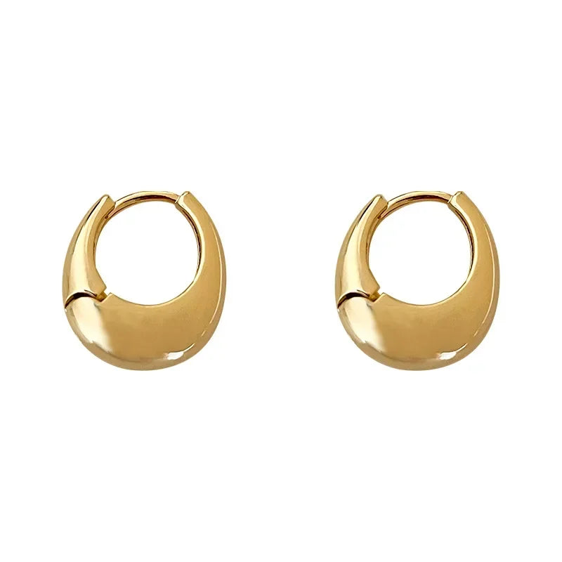 Simple gold-tone silver earrings for women