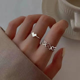 Metal butterfly punk ring set for women and girls