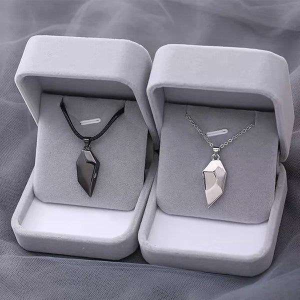 Korean Gothic Style Magnetic Heart Necklace for Men and Women