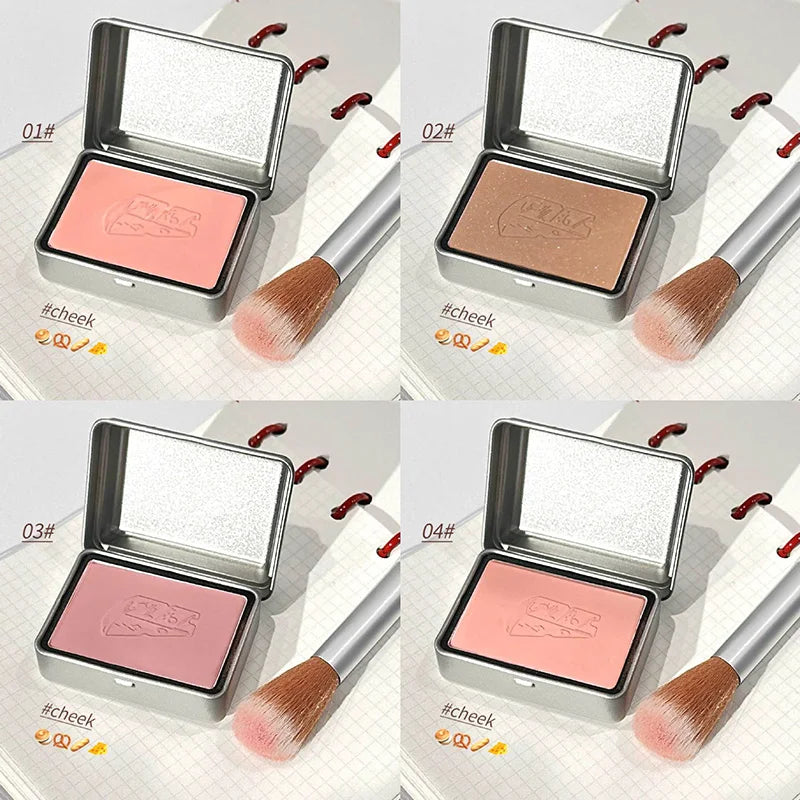 Peninsula Iron Box Blush in 4 colors: Drunken Rose, Matte Apricot, and other shades for a natural face makeup contour palette.