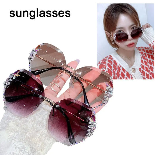 Classic rimless sunglasses for women and men