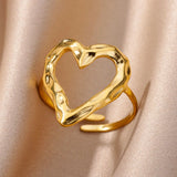 Stainless steel heart ring for women