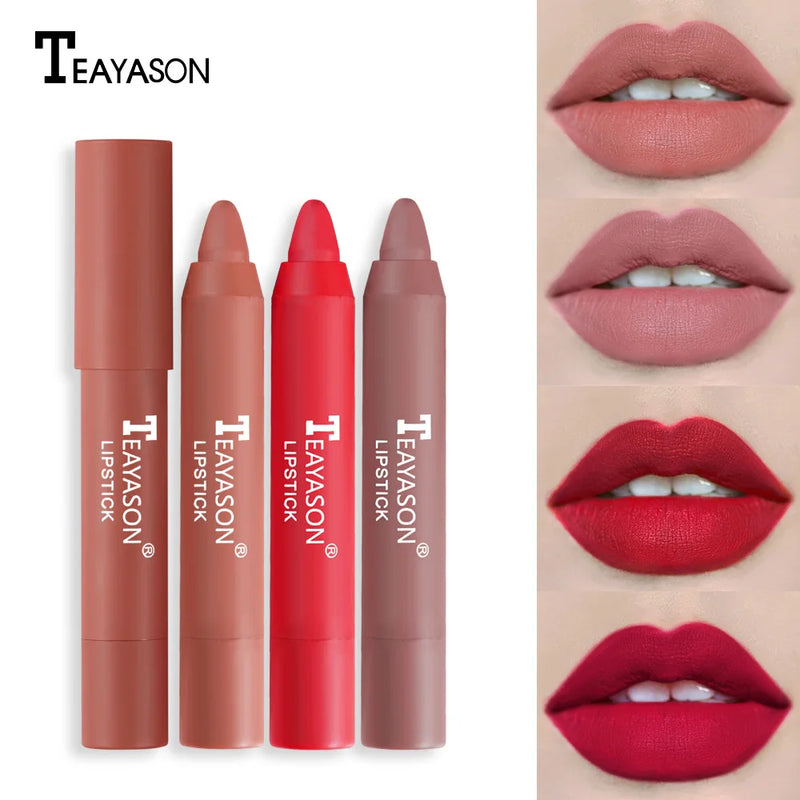 Nude Lipstick Pencil - 12 Colors, Waterproof