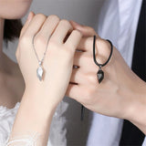 Korean Gothic Style Magnetic Heart Necklace for Men and Women