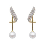 Elegant and classic faux pearl dangle earrings