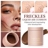 Air Cushion Freckle Stamp Kit - Realistic, Waterproof Makeup for Natural-Looking Freckles.