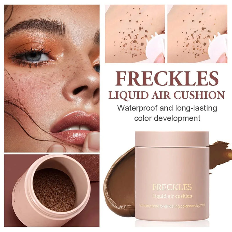 Air Cushion Freckle Stamp Kit - Realistic, Waterproof Makeup for Natural-Looking Freckles.