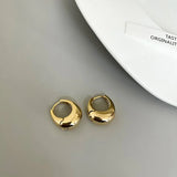 Simple gold-tone silver earrings for women