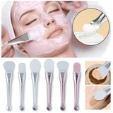 Flat Ended Facial Clay Mask Brush - Silicone Blending Tool for Masks and Concealers