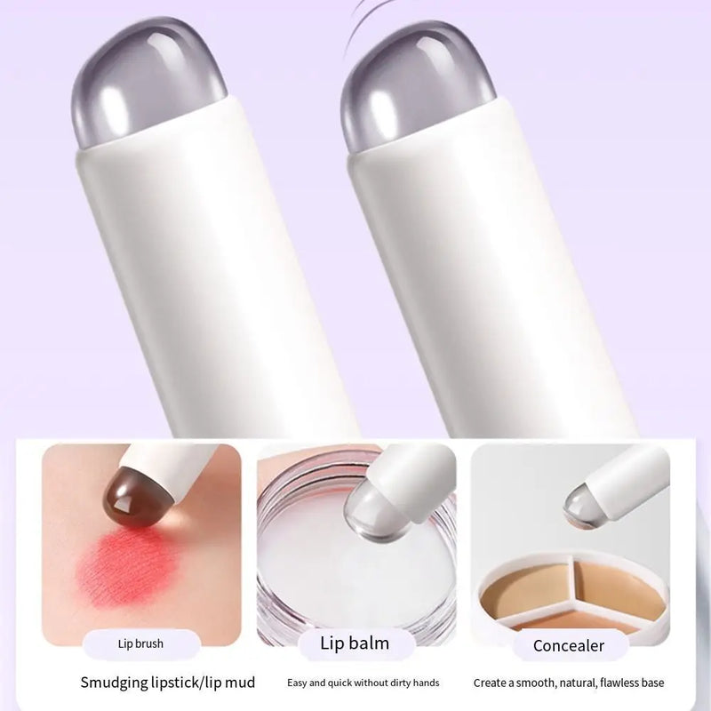 10cm portable silicone lip brush with round head