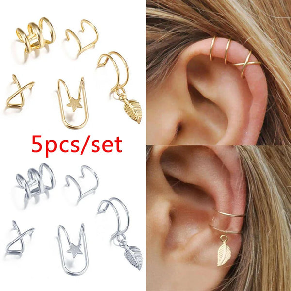 Non-piercing gold metal ear clips