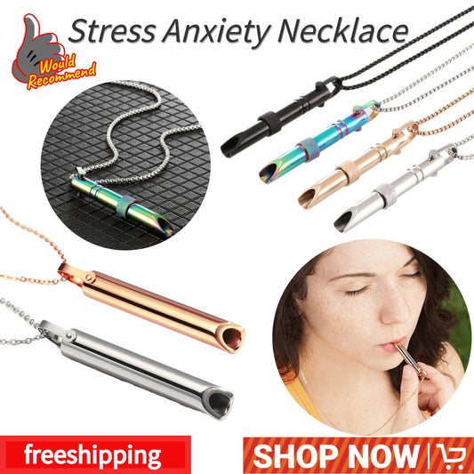 Stress Anxiety Necklace Mindfulness Breathing Tool Natural Calming Relief Chain Breathlace Necklace Quit Smoking Anxiety Relief
