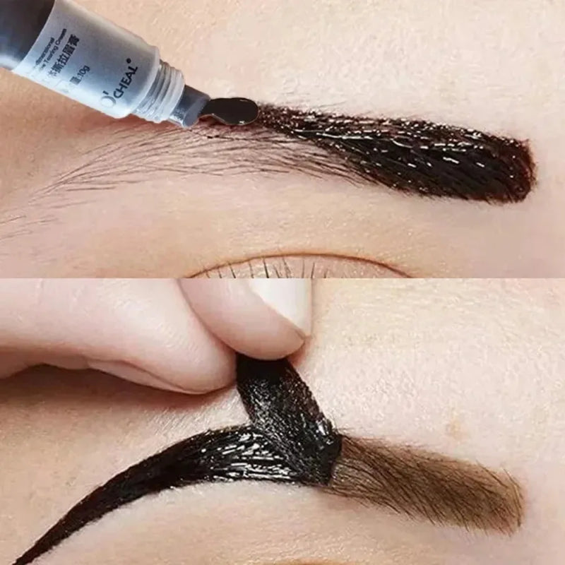 A semi-permanent, sweat-resistant eyebrow gel