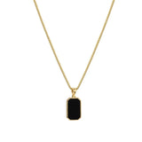 Elegant Square Necklace for Women Korean Black Geometric Necklace Gold Color Necklace