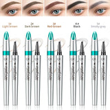 Four-Jaw Ultra-Fine Waterproof Eyebrow Pencil - Long-Lasting 3D Dark Brown Tattoo Cosmetic