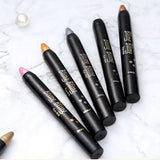 Waterproof Pearlescent Eyeshadow Pencil Stick with 16 Lasting Glitter Shades for Eye Makeup and Eyeliner.