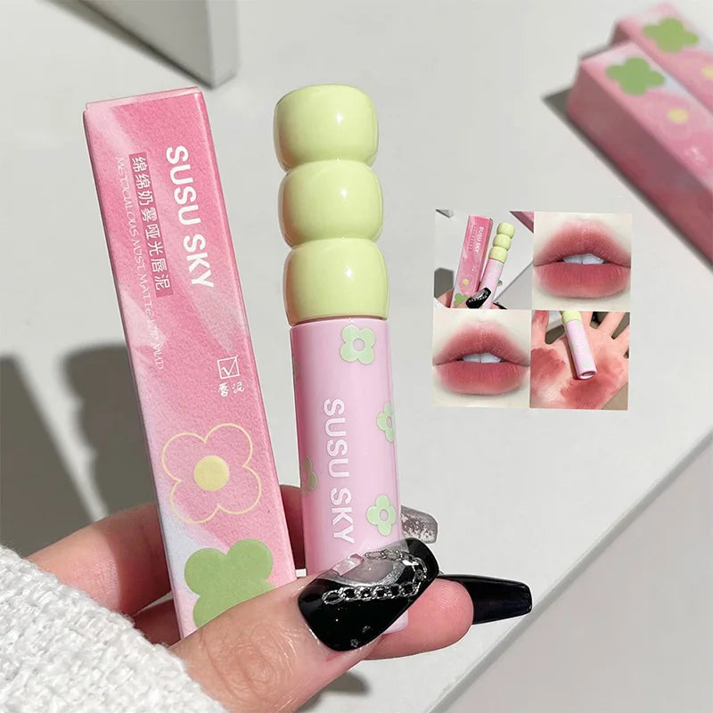 Candy Fruit Clay Milk Mist Velvet Matte Lip Gloss | anti-aging,beauty tools,blush,body lotion,brow gel,cleanser,conditioner,cruelty-free,exfoliator,eyeshadow,face mask,foundation,fragrance,hair care,hair styling,highlighter,lip balm.,lipstick,makeup,makeu