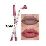 6/12pcs - Matte Lipstick Pencil and Waterproof Wooden Lip Liner Pencil