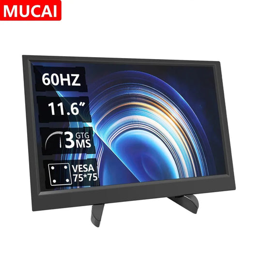 MUCAI 11.6 Inch Portable Monitor 16:9 60Hz Game Screen 45% NTSC 250Cd/m ² Laptop Mac Xbox PS4/5 Switch Display Type-c Interface